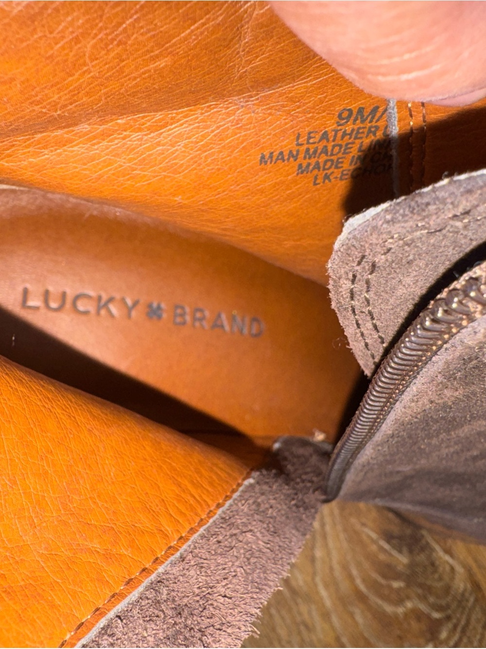 Lucky Brand Taupe Suede Ankle Booties